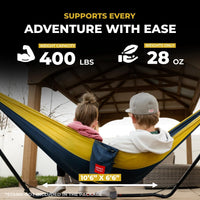 Grand Trunk Double Deluxe Hammock w/Straps Hängematte, Farbe:navy/light blue