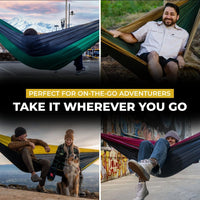 Grand Trunk Double Deluxe Hammock w/Straps Hängematte, Farbe:navy/light blue