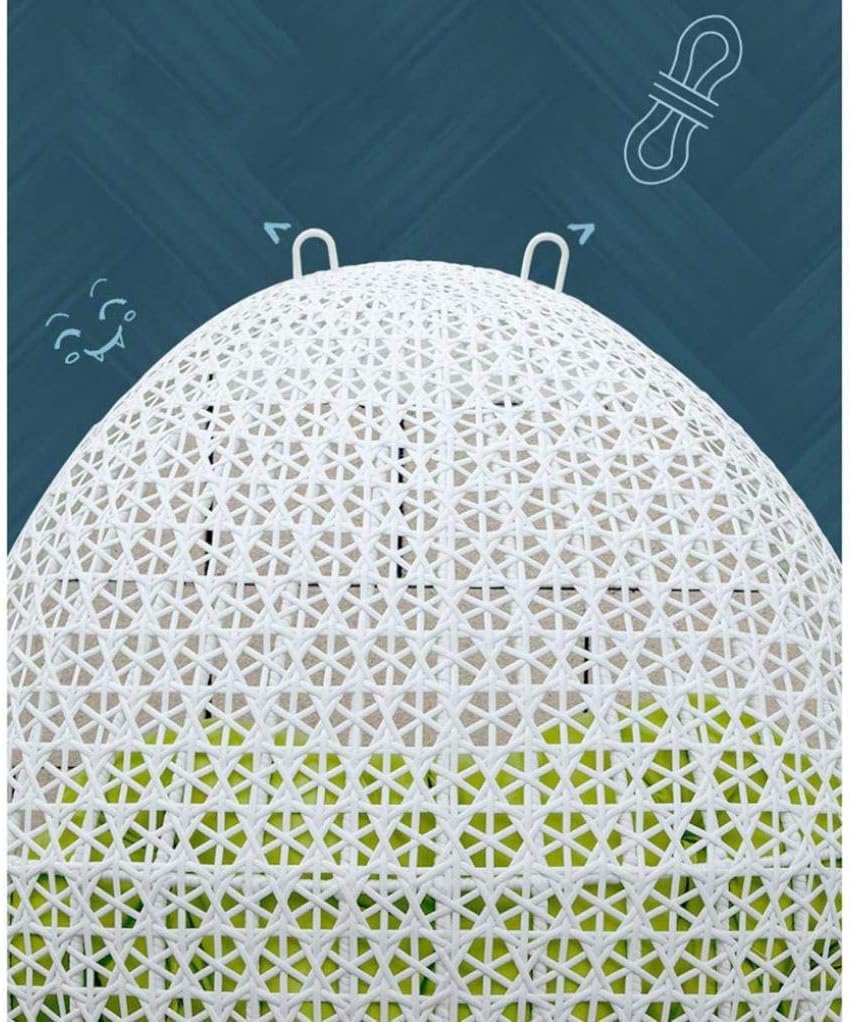 Fröhlicher Rattan-Hängesessel aus Rattan, Schaukel, Hängematte, Eierstühle, Aluminiumrahmen mit wasserabweisenden Kissen, Schaukelstuhl für den Innenbereich, Holzfarbe (Farbe: Dunkelbraun)