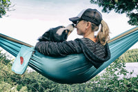 Grand Trunk Double Deluxe Hammock w/Straps Hängematte, Farbe:navy/light blue